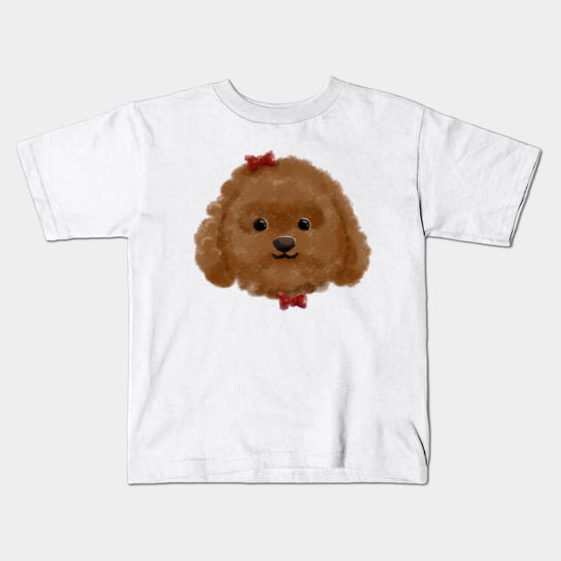 BROWN POODLE Kids T-Shirt by dyahaditya